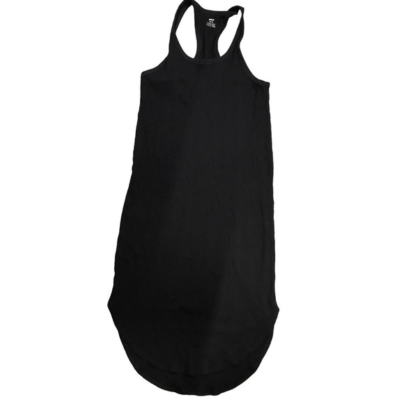aerie Dresses & Skirts - Aerie Cotton Ribbed Tank Dress Racerback Black size‎ Medium EUC